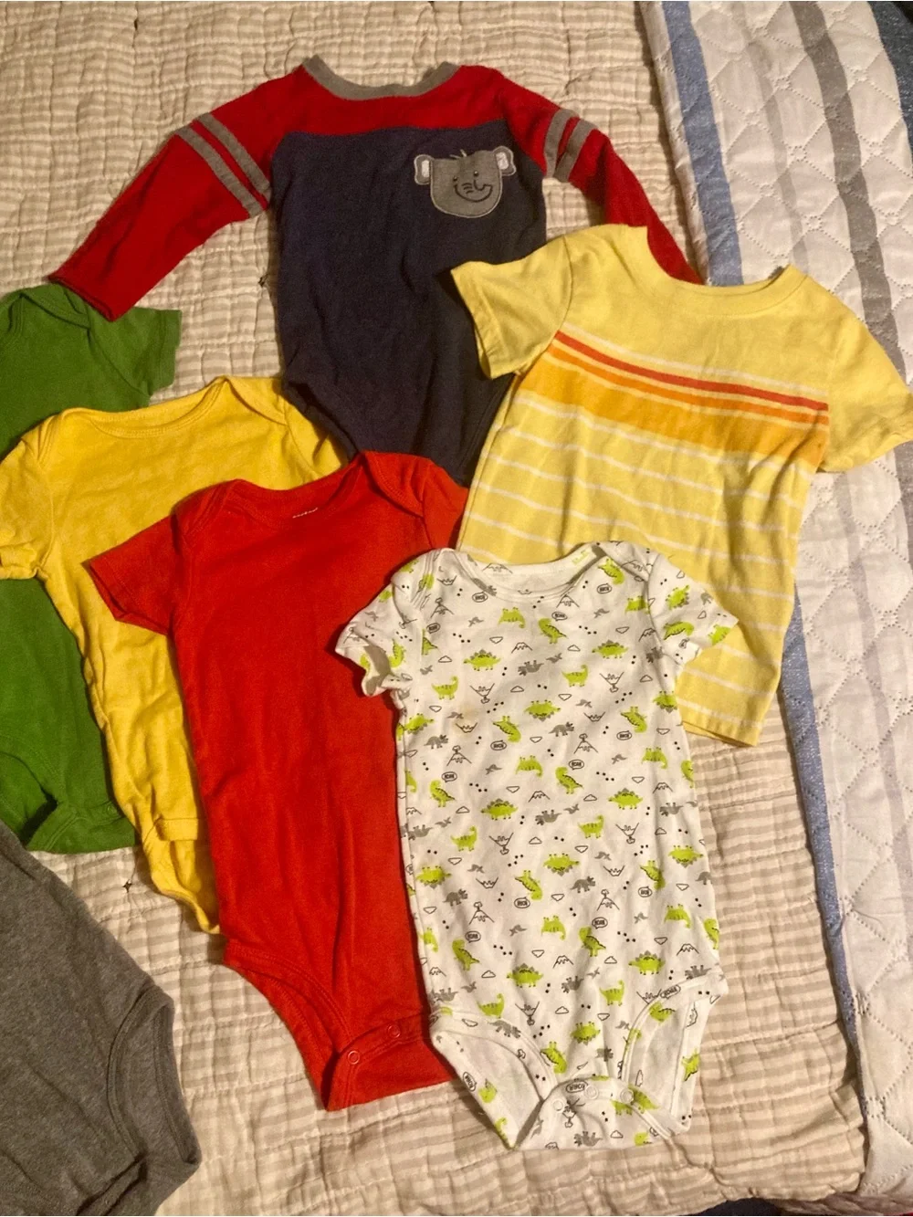 Baby Toddler Boys Lot of 9 Short Sleeve Onesies Size 18 Months GREAT CONDITION